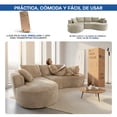 thumbnail image 2 of Bossa - Sala Modular en Forma de L de 3 Plazas con Diseño Curvo | Chloe Taupe | Tapizado en Tela Suave y Resistente con Cojines Decorativos, 2 of 10