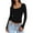 A4-Black, variant on LISTHA Long Sleeve Crop Tops for Women Trendy Y2k T Shirts Basic Square Neck Slim Fit Fashion Shirts Black M
