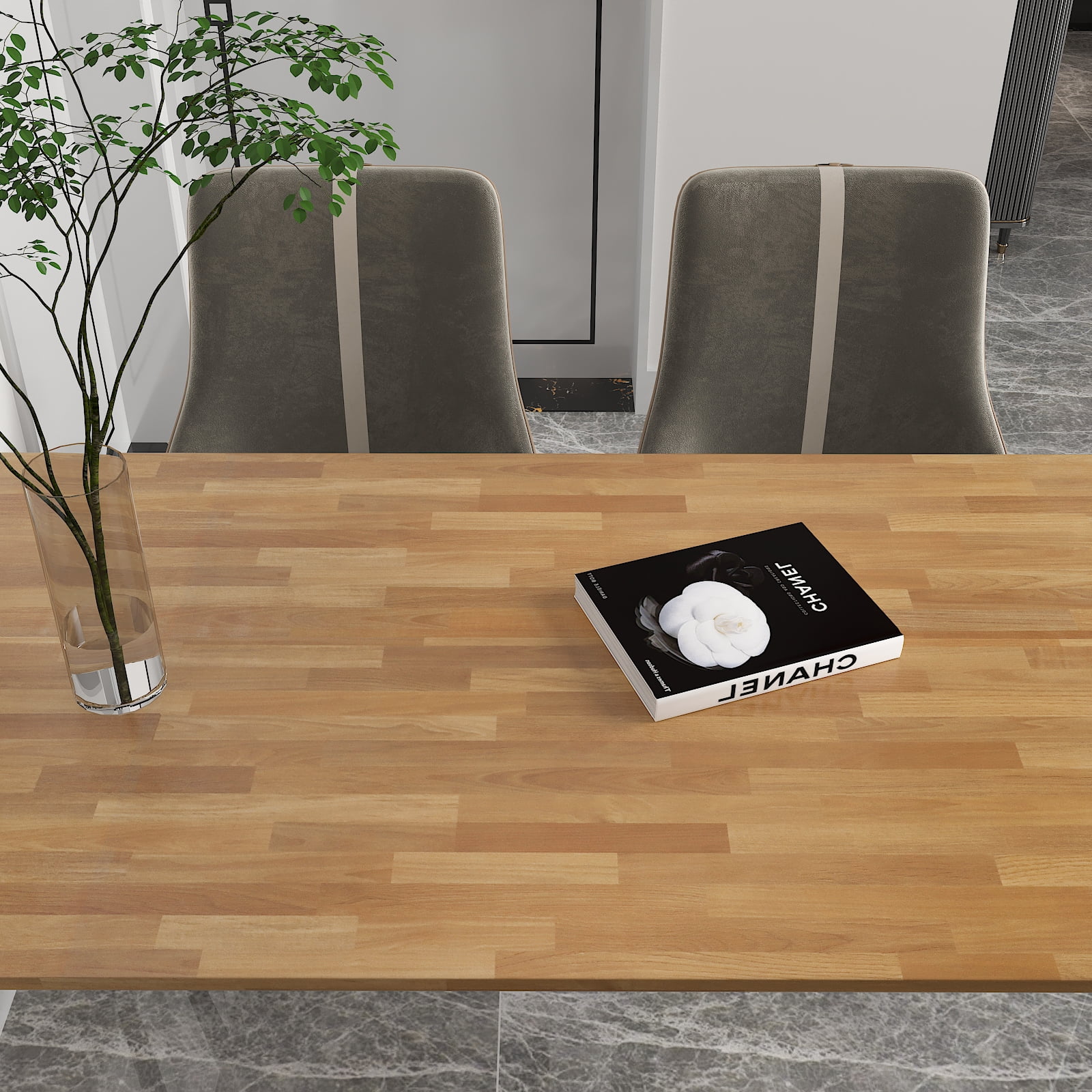 CHIHUT Self Adhesive Wood Butcher Block Contact Paper Peel and Stick Countertops Wood Grain 17.7”x236”