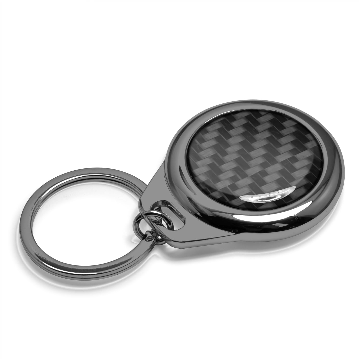 iPick Image for RAM Logo 2019 up Real Black Carbon Fiber Gunmetal Roundel Metal Case Key Chain, Official Licensed