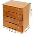 thumbnail image 3 of Vintage 4-Drawer Wooden Desk Organizer - Stackable Craft Storage Drawers with Lock - Rustic Desk Storage Box with Drawers - Multilevel Apothecary Cabinet （Wood Yellow）, 3 of 9