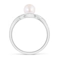 thumbnail image 2 of ANGARA Japanese Akoya Cultured Pearl Criss Cross Shank Engagement Ring in 14K White Gold for Women | June Birthstone, Birthday, Anniversary, Jewelry Gift for Women | Pearl Ring, 2 of 8