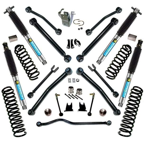 SuperLift 4 inch Lift Kit - 2007-2017 Jeep Wrangler JK Unlimited - with  REFLEX Control Arms and Bilstein Shocks 