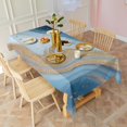 thumbnail image 3 of Blue Gold Wave Marble Pattern Rectangle Tablecloth 60"x120",Waterproof Polyester Rectangle Table Cloth, Wipeable Spillproof Polyester Tablecloth for Dining, Camping, Indoor and Outdoor, 3 of 6