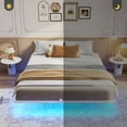thumbnail image 6 of Mabor Floating Bed Frame King Size Metal Platform Bed with LED Lights for Bedroom, No Box Spring Needed, White, 6 of 8