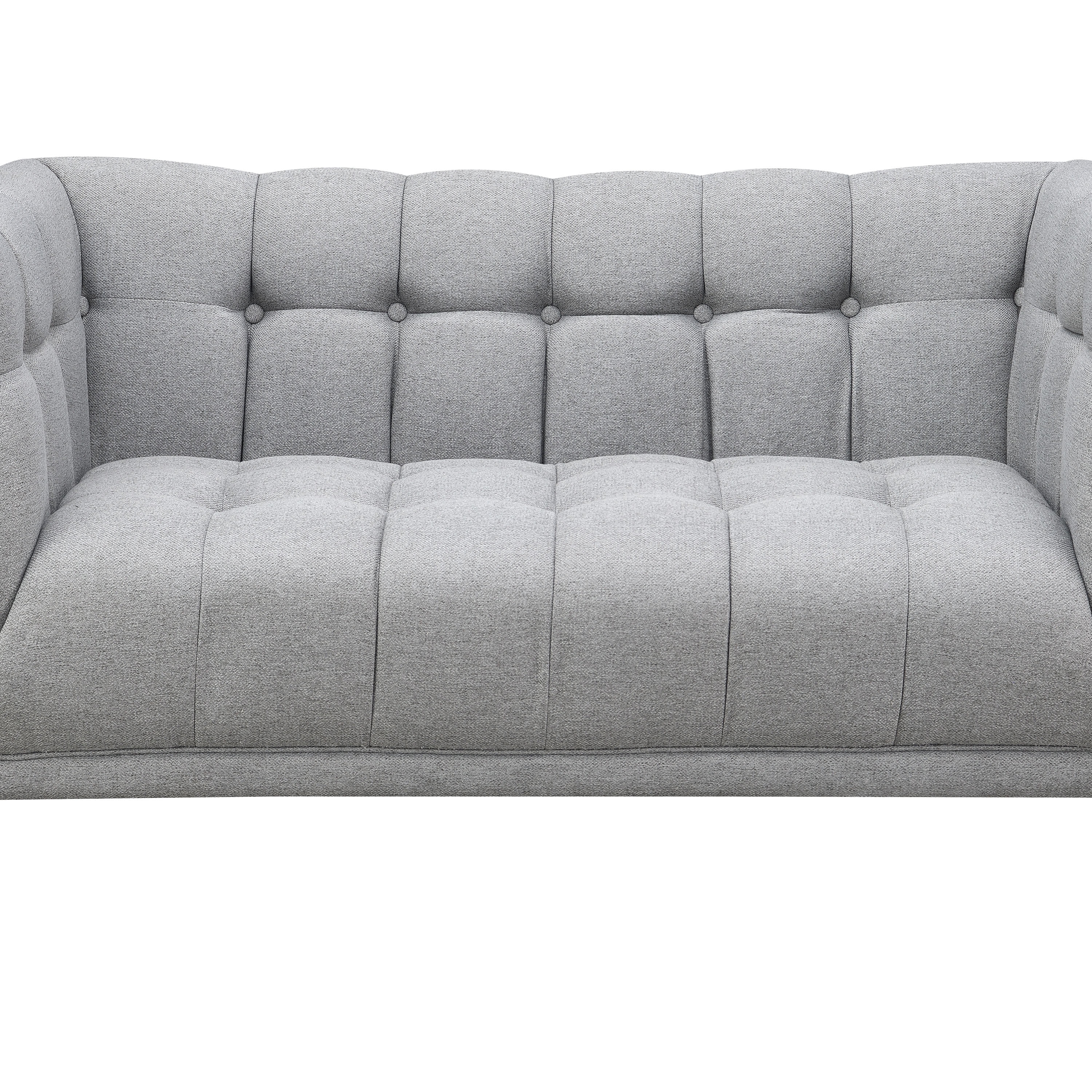 AC Pacific Mid-Century Modern Gray Living Room Loveseat