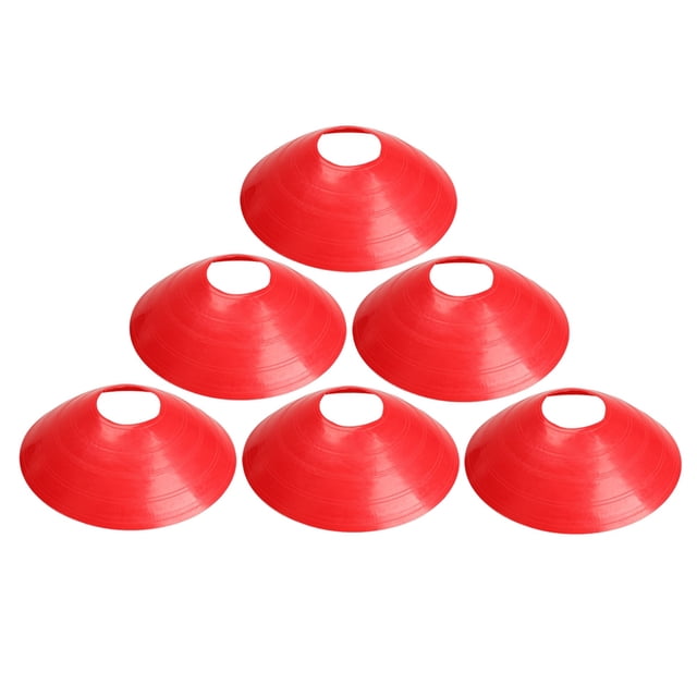 EeaseCA 10 Pcs Panneau d'Entraînement de Football Plaque Plat Cône Marqueur d'Obstacles Plateau Disque d'Entraînement de Football Équipement Ordinaire Bouche Ronde (Rouge)