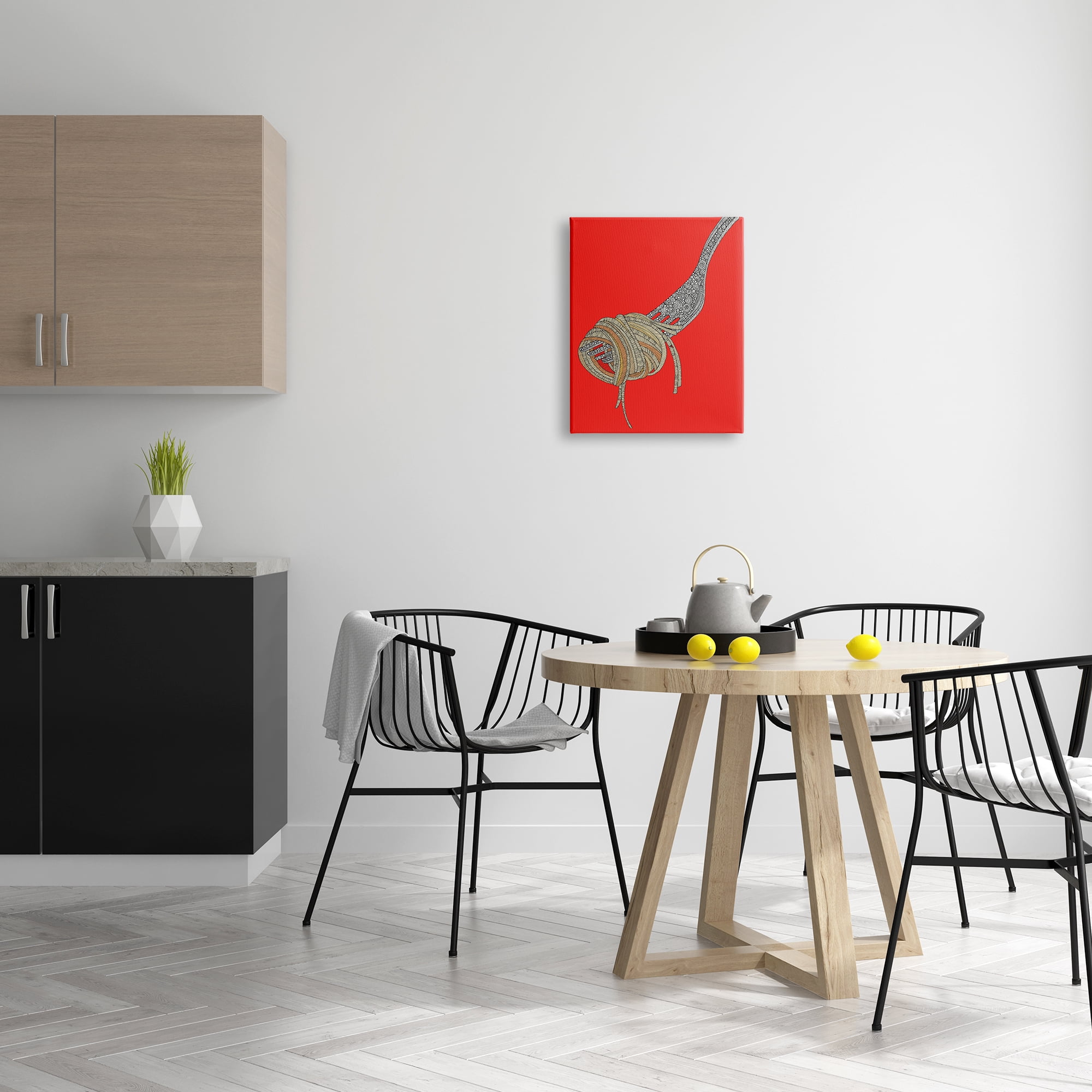 Stupell Industries Pop Style Spaghetti Fork Intricate Fractal Pattern Graphic Art Gallery Wrapped Canvas Print Wall Art, Design by Valentina Harper