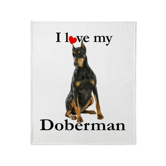 CafePress - Love My Doberman Throw Blanket - Soft Fleece Throw Blanket, 50"x60" for All Ages