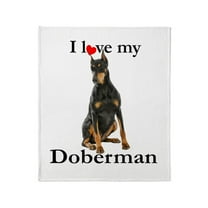 CafePress - Love My Doberman Throw Blanket - Soft Fleece Throw Blanket, 50"x60" for All Ages