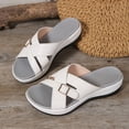 thumbnail image 2 of SACFOF Orthopedic Sandals for Women 2026 Comfortable Casual Platform Sandals with Arch Support, Open Toe Wide Casual Walking Slip on Shoes Vacation Slides Beach Summer Dressy, 2 of 6
