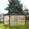 thumbnail image 3 of FNNMNNR Gazebo Universal Replacement Mosquito Netting - Outdoor Gazebo Canopy 4-Panel Screen Walls with Zipper for 10‘ x 10‘ Gazebo (Mosquito Net Only), 3 of 9
