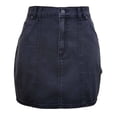 thumbnail image 1 of Falda George para Mujer, con Bolsillos en Costados y Parte Trasera, Denim Negro Talla G, 1 of 4