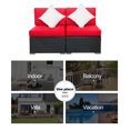 thumbnail image 6 of 2 Pcs Red Patio Sofa PE Rattan Outdoor Wicker Patio Conversation Set by LAZYLAND, 6 of 8