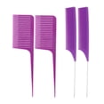 thumbnail image 1 of 4x Peines para el cabello con tejido de finos y anchos el cabello fruncido para el salón Zulema Peine iluminador de dientes finos, 1 of 7