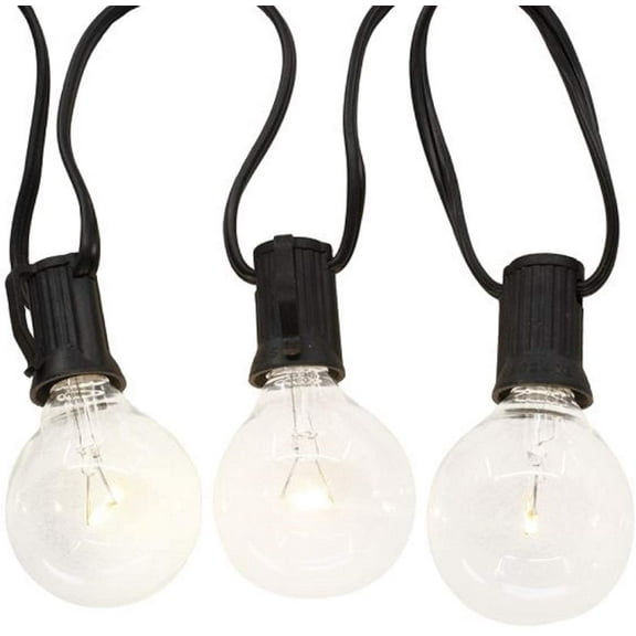 Kurt Adler UL 10-Light G40 Warm White LED Clear Glass Light Set