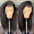 thumbnail image 2 of Kinky Straight Wig Yaki Straight Human Hair Wig 24Inch Kinky Straight Human Hair Wig 180 Density Brazilian Lace Front Wig Human Hair Kinky Curly Natural Color, 2 of 8