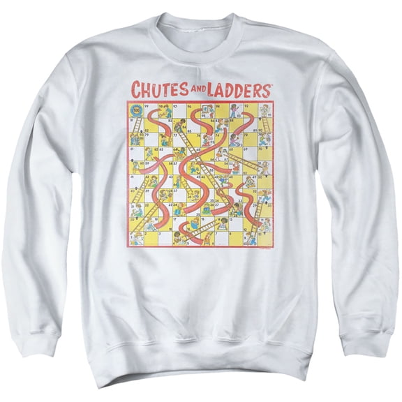 Chutes And Ladders 79 Game Board Adult Crewneck Sweatshirt White