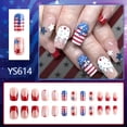thumbnail image 2 of Yoyauz July 4th Nail Ironing Short Square Independent Day Holiday Nail Fitting US Flag Design Acrylic Nail Set for Women 24 Piece Nail Stickers, 2 of 9