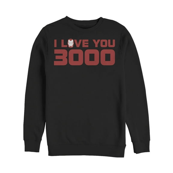 Men's Marvel Love You 3000 Stark Helmet Sweatshirt Black Large