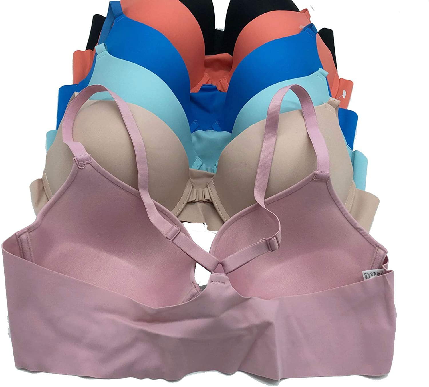 6 Piecec Full Cup Pushup Underwired Push Up Bra B and C Cup (32B
