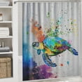 thumbnail image 6 of Orinice  Sea Turtle Shower Curtain Coastal Ocean Beach Theme Colorful Funny Polyester Fabric Cloth Waterproof Washable Bathroom Shower Curtains Sets with Hooks,  69x72, 6 of 7