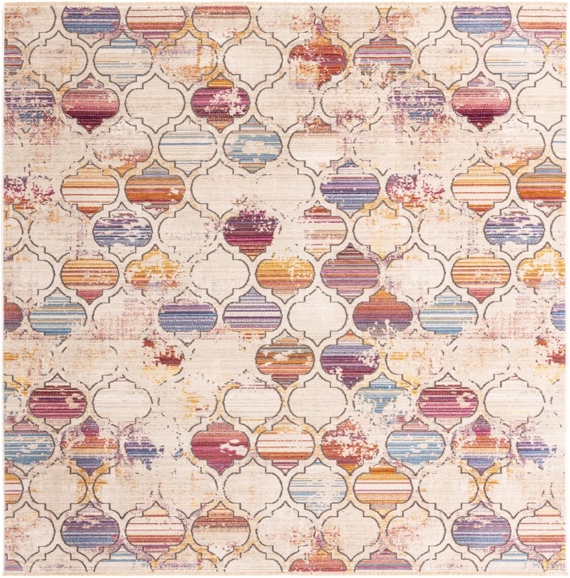 Rugs.com Deepa Collection Rug – 8 Ft Square Multi Medium Rug Perfect ...