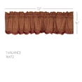 thumbnail image 2 of VHC Brands Burgundy Check Primitive 16"x72" Valance Red Rod Pocket Cotton Kitchen Window Curtains, 2 of 5