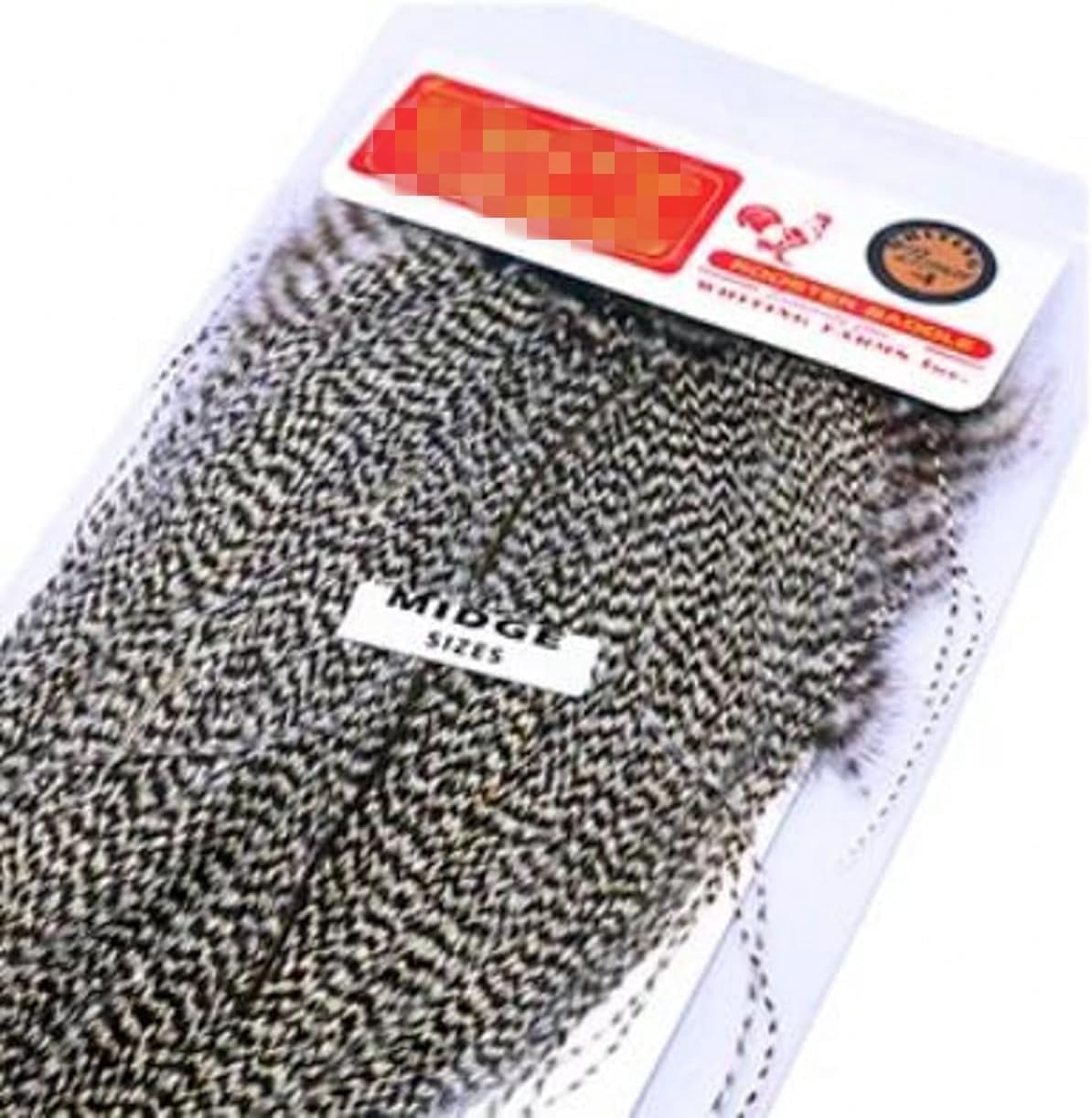 10PCS (Color: Midge NAT Grizzly) Hand Selected Whiting Bronze Rooster Saddle Fly Tying Feathers Midge Size Trout Fishing Dry Fly Hackle Feathers