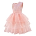 thumbnail image 3 of LOEL Girls Pink Ball Gown Witch Dress Princess Dresses Sequin Tulle Dress Wedding Birthday Party Dress Up, 3 of 7
