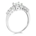 thumbnail image 3 of Wellingsale Ladies Solid 14k White Gold Polished CZ Cubic Zirconia Round Cut Engagement Ring with Side Stones - Size 7, 3 of 6