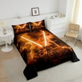 thumbnail image 4 of Erosebridal Chic Lightsaber Bedding Sets Queen with Comforter, Orange Duvet Insert, Lightning Decor, Reversible 3-Piece, 4 of 8