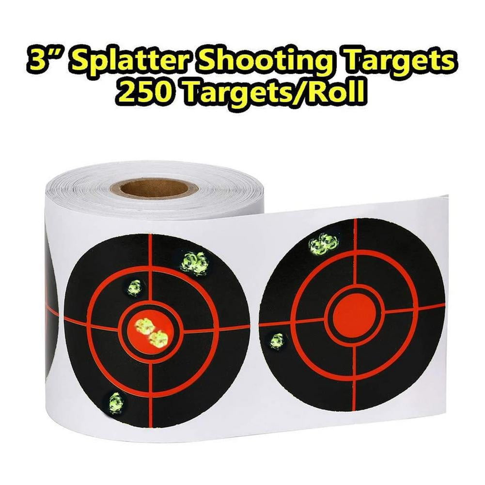 250 Pcs/Roll Shooting Adhesive Targets Splatter Reactive Target Sticker 7.5cm 
