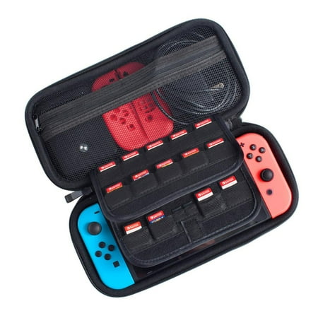 - Insten Portable Hard Carry Case Zip Bag Pouch for Nintendo Switch Accessories - Game Travel Case Carrying Case Protective Cover, Black