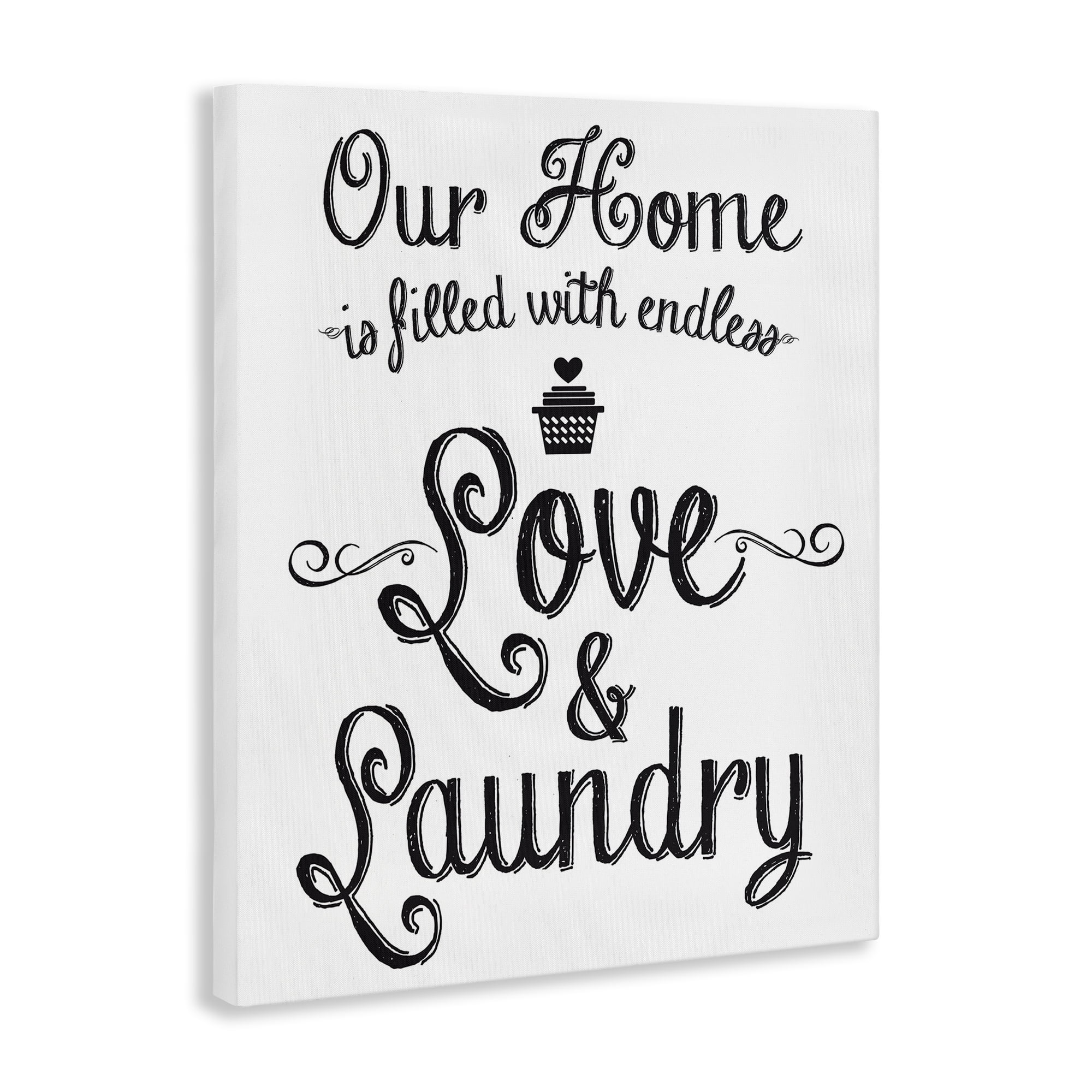 Stupell Industries Endless Love & Laundry Typography Painting Gallery Wrapped Canvas Art Print Wall Art, 30 x 40