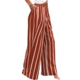 thumbnail image 2 of Women'S Pants Casual Button Up High Waisted Wide Leg Trousers Red M, 2 of 7