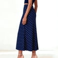 thumbnail image 6 of ClodeEU Women's Polka Dot High Waisted Skirt with Invisible Zip,Casual Trendy Midi Skirt Navy,Womens Plus S, 6 of 7