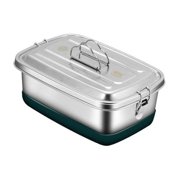 Fiambrera Bento de acero inoxidable para niños y adultos, contenedor de alimentos de metal grande 2000ml 2 Nivel 2