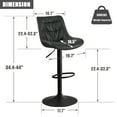 thumbnail image 3 of YOUNIKE Bar Stool, Set of 2, Modern Comfortable PU Leather Chair, Faux Leather High Upholstered Bar Stool, 32.3 Inches Tall, Armless with Backrest, Metal Legs, Black, 3 of 9