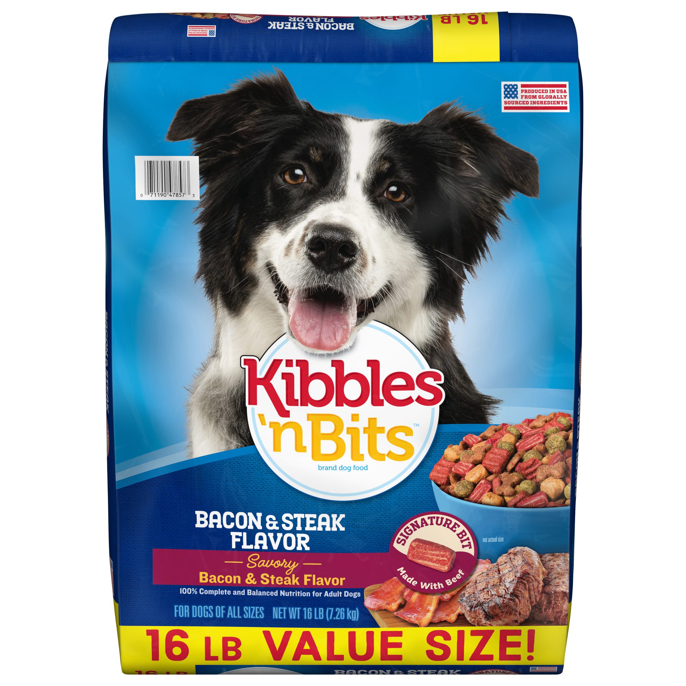 Kibbles 'n Bits Savory Bacon & Steak Dry Dog Food 16 Lbs photo 1