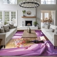 thumbnail image 4 of Purple Spring Flowers Area Rug 6x9 Washable Rug Non Slip Modern Abstract Chic Oil Painting Large Area Rug Soft Stainresistant Indoor Floor Carpet for Living Room Bedroom Home Office Dining Room, 4 of 8