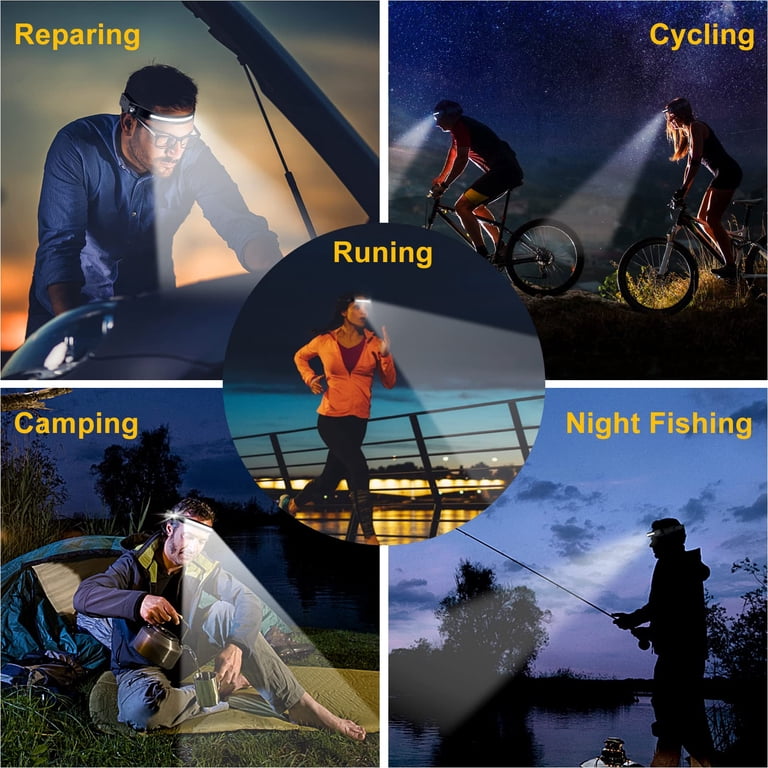 SKYFIRE Rechargeable Headlamp - 1000 Lumens, 7500mAh Battery, Motion Sensor, 13 Modes, IPX6 Waterproof For Camping, Hiking, Running