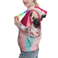 thumbnail image 2 of Daiia Colorful Dog Cat Collage Pattern Women's Fashion Hoodies & Sweatshirts with Kangaroo Pocket Hooded Sweatshirt with Eye-catching Drawstrings-Large, 2 of 7