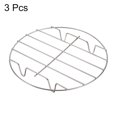 thumbnail image 3 of Uxcell 3pcs Round Cooking Rack 7.9" Dia Stainless Steel 1.2" Tall for Cooking, Silver Tone, 3 of 6