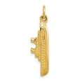 thumbnail image 3 of 14k Yellow Gold Solid Polished Finish 3-Dimensional Cruise Ship Charm Pendant, 3 of 4