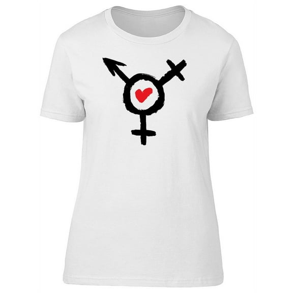 Transgender Symbol Red Heart T-Shirt Women -Image by Shutterstock, Female XX-Large