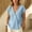 Light Blue, variant on Jerdar Fashion Women Casual Linen Blend Tops V Neck Wrap Front Solid Color Button Cap Sleeve Summer Daily Shirts L