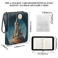 thumbnail image 3 of Game Card Storage Bag Collectible Trading Card Albums The 4-Pocket Card Binder With 50-Page Sleeve Can Hold 400 Game Cards Watercolor Castle, 3 of 6