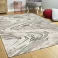 thumbnail image 2 of 5' X 8' Natural Abstract Wave Brushstrokes Indoor Area Rug, 2 of 5