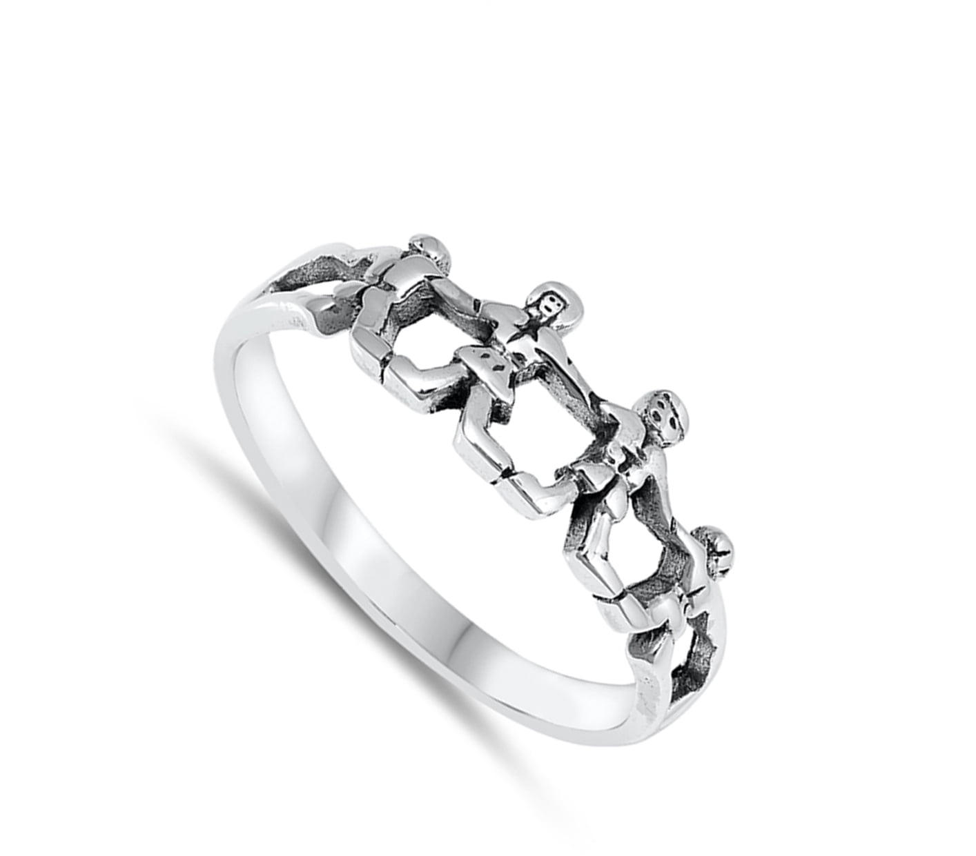 Princess Kylie 925 Sterling Silver Children Holding Hands Ring
